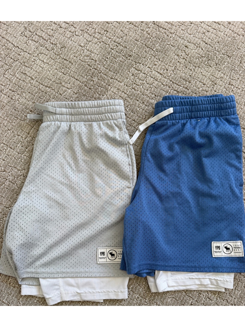 Abercrombie & Fitch Bundle- YPB Athletic Shorts - Light Gray & Blue